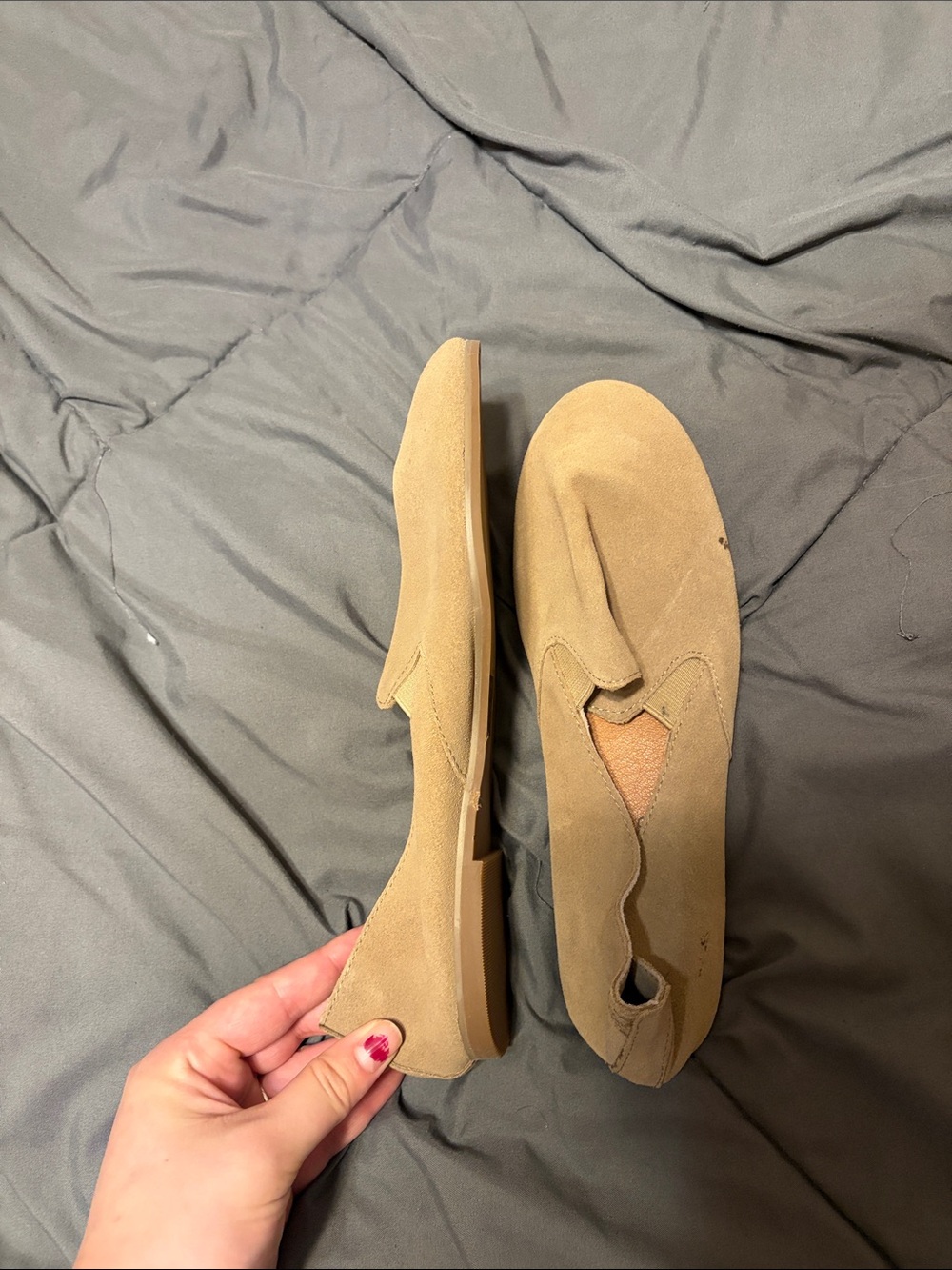 Lucky Brand Tan Suede Slip-On Flats - Picture 3 of 4